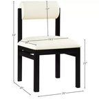 Meridian Furniture, Sedia da pranzo imbottita in pelle vegana Roundhill, Set da 2