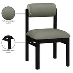 Meridian Furniture, Sedia da pranzo imbottita in pelle vegana Roundhill, Set da 2
