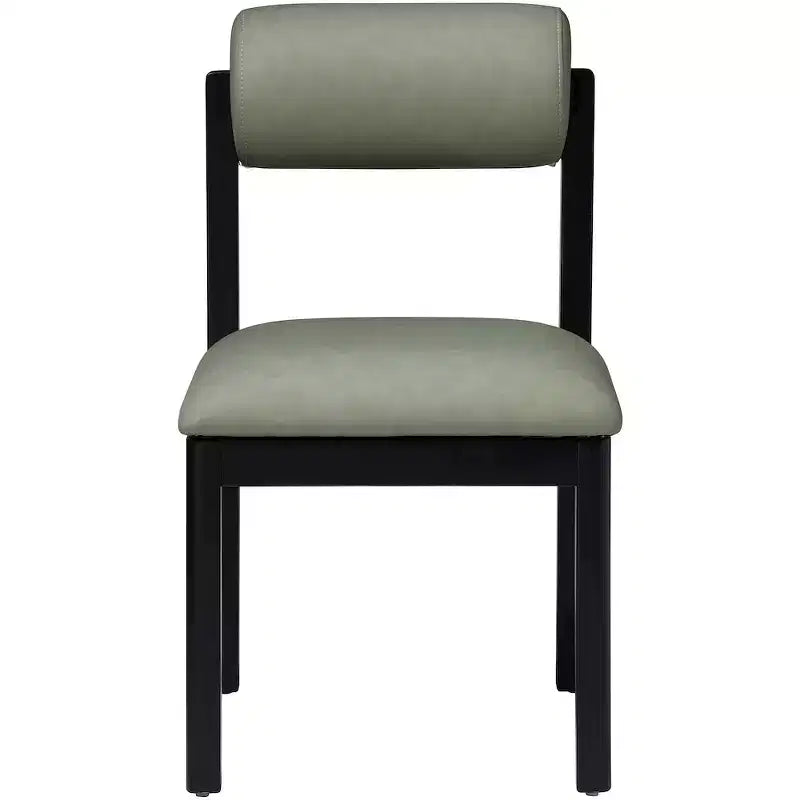 Meridian Furniture, Sedia da pranzo imbottita in pelle vegana Roundhill, Set da 2