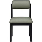 Meridian Furniture, Sedia da pranzo imbottita in pelle vegana Roundhill, Set da 2