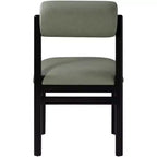 Meridian Furniture, Sedia da pranzo imbottita in pelle vegana Roundhill, Set da 2