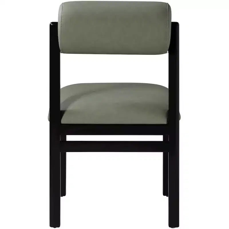 Meridian Furniture, Sedia da pranzo imbottita in pelle vegana Roundhill, Set da 2