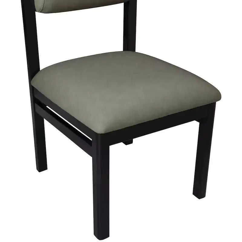 Meridian Furniture, Sedia da pranzo imbottita in pelle vegana Roundhill, Set da 2