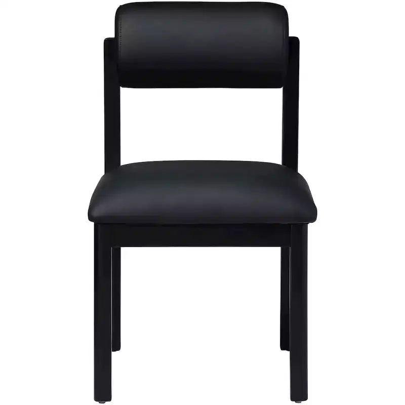Meridian Furniture, Sedia da pranzo imbottita in pelle vegana Roundhill, Set da 2