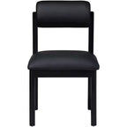 Meridian Furniture, Sedia da pranzo imbottita in pelle vegana Roundhill, Set da 2