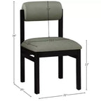 Meridian Furniture, Sedia da pranzo imbottita in pelle vegana Roundhill, Set da 2