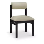 Meridian Furniture, Sedia da pranzo imbottita in pelle vegana Roundhill, Set da 2