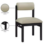 Meridian Furniture, Sedia da pranzo imbottita in pelle vegana Roundhill, Set da 2