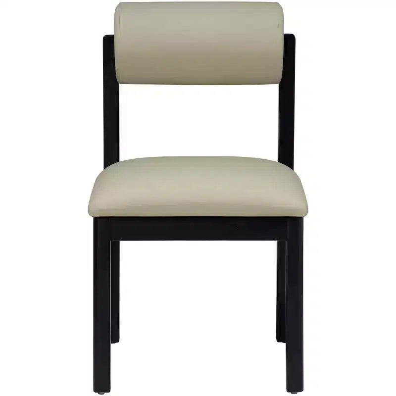 Meridian Furniture, Sedia da pranzo imbottita in pelle vegana Roundhill, Set da 2