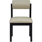 Meridian Furniture, Sedia da pranzo imbottita in pelle vegana Roundhill, Set da 2