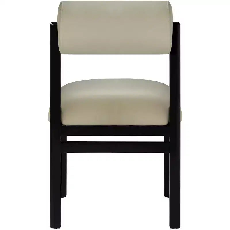 Meridian Furniture, Sedia da pranzo imbottita in pelle vegana Roundhill, Set da 2