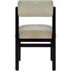 Meridian Furniture, Sedia da pranzo imbottita in pelle vegana Roundhill, Set da 2