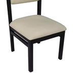 Meridian Furniture, Sedia da pranzo imbottita in pelle vegana Roundhill, Set da 2