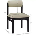 Meridian Furniture, Sedia da pranzo imbottita in pelle vegana Roundhill, Set da 2