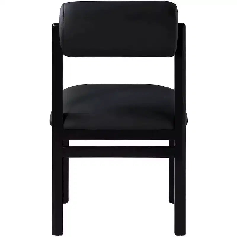 Meridian Furniture, Sedia da pranzo imbottita in pelle vegana Roundhill, Set da 2