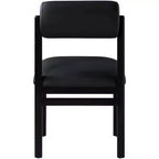 Meridian Furniture, Sedia da pranzo imbottita in pelle vegana Roundhill, Set da 2