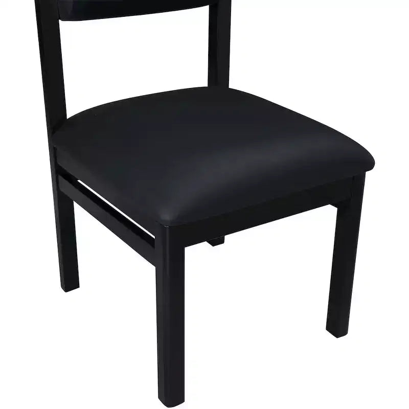 Meridian Furniture, Sedia da pranzo imbottita in pelle vegana Roundhill, Set da 2