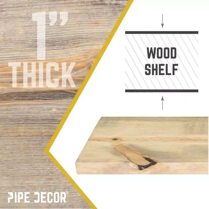 RESTORE Driftwood Tan 36 in. Mensola in Legno (Solo Legno) di Pipe Decor