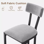 CuisinSmart Set di 2 sgabelli da bar, sgabelli alti moderni con schienale, sgabelli da bar altezza bancone, sgabelli da bancone in metallo imbottiti