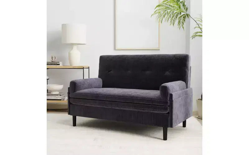 Zevemomo Letto Divano Futon, Divano Letto Estraibile, Convertibile con Schienale Regolabile, Rivestimento in Tessuto Vellutato a 2 Posti per Soggiorno, Camera da Letto - Grigio
