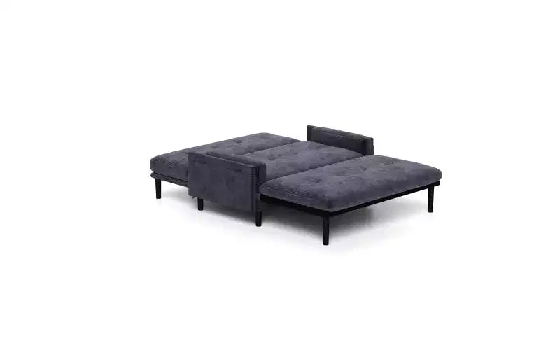 Zevemomo Letto Divano Futon, Divano Letto Estraibile, Convertibile con Schienale Regolabile, Rivestimento in Tessuto Vellutato a 2 Posti per Soggiorno, Camera da Letto - Grigio