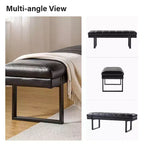 Panca imbottita dal design trapuntato a canali Fritz Modern con gambe in metallo|ART OF LIVING DESIGNS