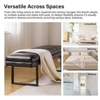 Panca imbottita dal design trapuntato a canali Fritz Modern con gambe in metallo|ART OF LIVING DESIGNS