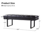 Panca imbottita dal design trapuntato a canali Fritz Modern con gambe in metallo|ART OF LIVING DESIGNS