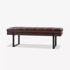Panca imbottita dal design trapuntato a canali Fritz Modern con gambe in metallo|ART OF LIVING DESIGNS