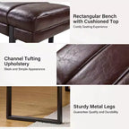 Panca imbottita dal design trapuntato a canali Fritz Modern con gambe in metallo|ART OF LIVING DESIGNS