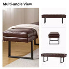 Panca imbottita dal design trapuntato a canali Fritz Modern con gambe in metallo|ART OF LIVING DESIGNS