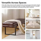 Panca imbottita dal design trapuntato a canali Fritz Modern con gambe in metallo|ART OF LIVING DESIGNS