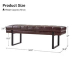 Panca imbottita dal design trapuntato a canali Fritz Modern con gambe in metallo|ART OF LIVING DESIGNS