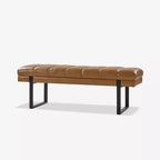 Panca imbottita dal design trapuntato a canali Fritz Modern con gambe in metallo|ART OF LIVING DESIGNS