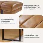 Panca imbottita dal design trapuntato a canali Fritz Modern con gambe in metallo|ART OF LIVING DESIGNS