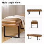 Panca imbottita dal design trapuntato a canali Fritz Modern con gambe in metallo|ART OF LIVING DESIGNS