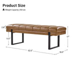 Panca imbottita dal design trapuntato a canali Fritz Modern con gambe in metallo|ART OF LIVING DESIGNS