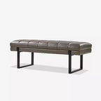 Panca imbottita dal design trapuntato a canali Fritz Modern con gambe in metallo|ART OF LIVING DESIGNS