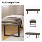 Panca imbottita dal design trapuntato a canali Fritz Modern con gambe in metallo|ART OF LIVING DESIGNS