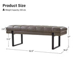 Panca imbottita dal design trapuntato a canali Fritz Modern con gambe in metallo|ART OF LIVING DESIGNS
