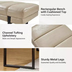 Panca imbottita dal design trapuntato a canali Fritz Modern con gambe in metallo|ART OF LIVING DESIGNS