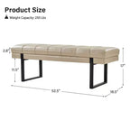 Panca imbottita dal design trapuntato a canali Fritz Modern con gambe in metallo|ART OF LIVING DESIGNS