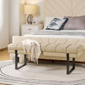 Panca imbottita dal design trapuntato a canali Fritz Modern con gambe in metallo|ART OF LIVING DESIGNS