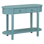 Tavolo Consolle Elegante Okak con Finitura Liscia, Tavolo d'Ingresso dal Design Curvo e 2 Cassetti, Tavolo d'Appoggio per Soggiorno, Corridoio