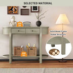 Tavolo Consolle Elegante Okak con Finitura Liscia, Tavolo d'Ingresso dal Design Curvo e 2 Cassetti, Tavolo d'Appoggio per Soggiorno, Corridoio