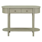 Tavolo Consolle Elegante Okak con Finitura Liscia, Tavolo d'Ingresso dal Design Curvo e 2 Cassetti, Tavolo d'Appoggio per Soggiorno, Corridoio
