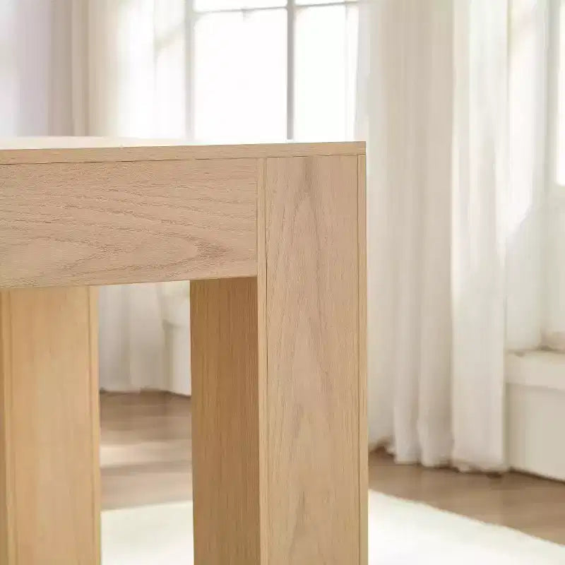 Homy Casa 63 Tavolo da Pranzo Rettangolare con Base Solida, Quercia Naturale, 4-6 Posti