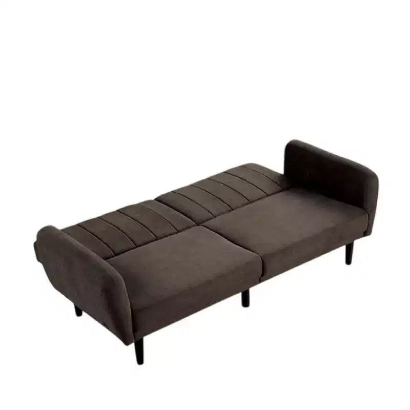 Divano Letto Futon Pieghevole Royal Hampton, Marrone Scuro, Schienale Trapuntato Retrò