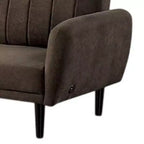 Divano Letto Futon Pieghevole Royal Hampton, Marrone Scuro, Schienale Trapuntato Retrò