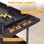 CuisinSmart Carrello di servizio a 2 ripiani, grande e resistente, carrello multiuso con ruote girevoli a 360° e ripiano sovradimensionato, per magazzino, garage, pulizia